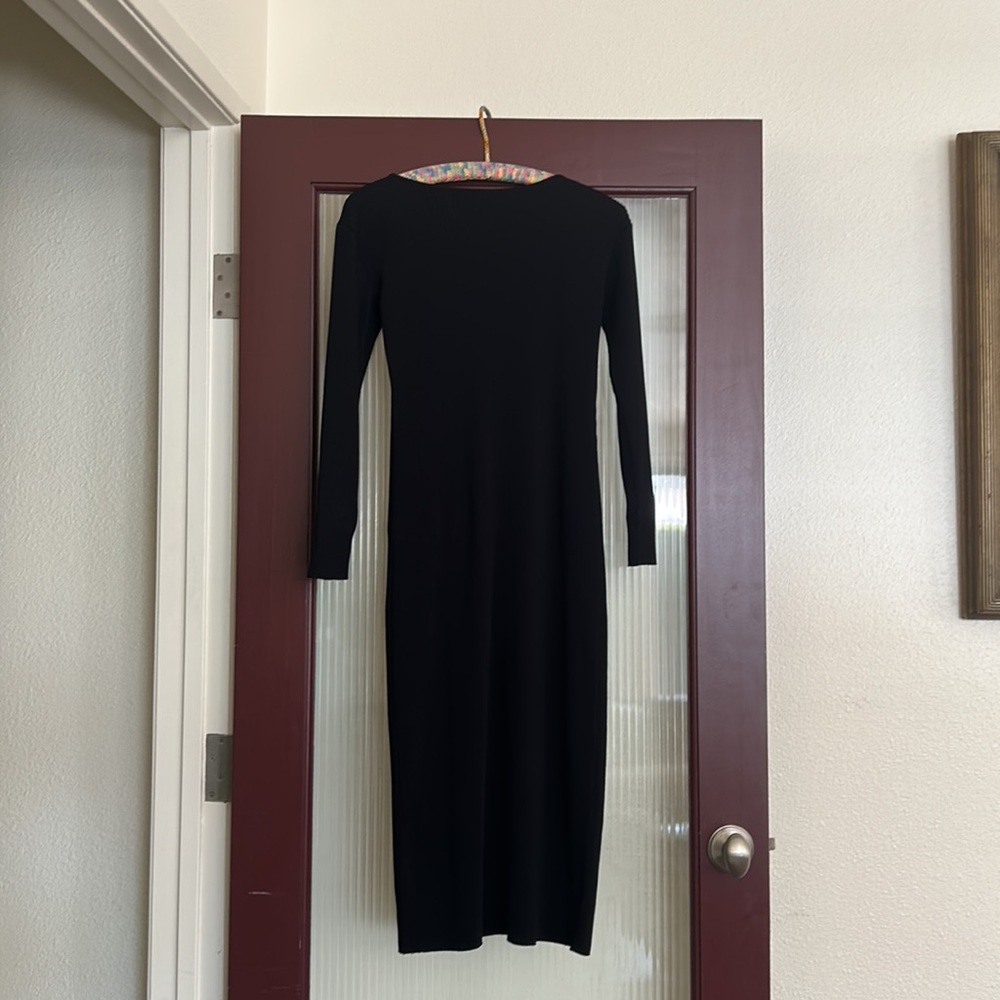 Vince V neck black sweater dress. Medium